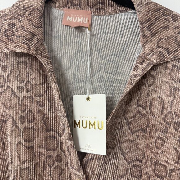 Show Me Your Mumu Overtime Button Down in Snake Pleat - Picture 8 of 9